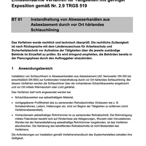 BT-61-Verfahren (DGUV)